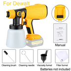 Electric Spray Gun for Dewalt 18V 20V Li-ion Battery Auto Furniture Coating Airbrush Cordless Portable Paint Sprayer
