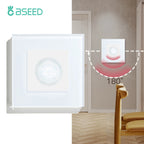 BSEED Human Body Sensor Switch Wall Lamp Switch 90℃ Infrared Motion Detector Galss Frame Plastic FrameEU Standard Light Switches