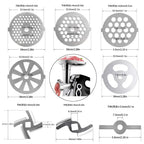 Meat Grinder Pinion Mixer Spare Parts Meat Grinder Knife Stainless Steel Grille for Food Grinder Accessories Kitchen Tool Good