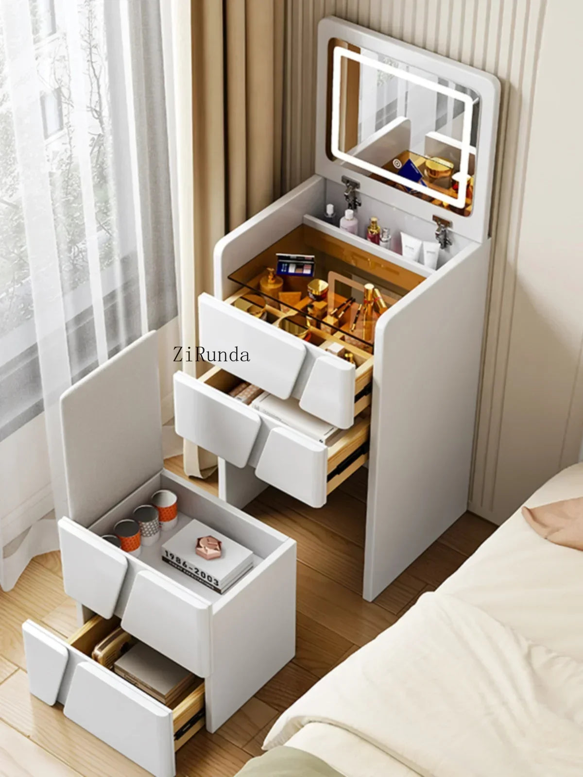 Bedroom Luxury Furniture Woman Dressing Table Home Hotel Makeup Chair Items Girls Organizer Set Bedside Tocadores Dresser Vanity
