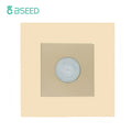 BSEED Human Body Sensor Switch Wall Lamp Switch 90℃ Infrared Motion Detector Galss Frame Plastic FrameEU Standard Light Switches