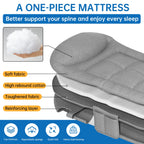 Niceway 6 Adjustable Positions Camping Cot with Mattress & Pillow for Adults 550LBS Heavy Duty Sleeping Cot Outdoor Folding Bed