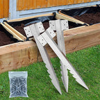 5PCS Fixing Peg Timber Heavy Duty Sleeper Stakes Metal Landscape Edging Stakes for Driveway Garden Edging Timber Planter Raised