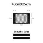 Car Trunk Net Car Double Storage Network Bag Auto Seat Back Fixed Mesh Pocket Universal Car Elastic Velcro Straps Net Organizer