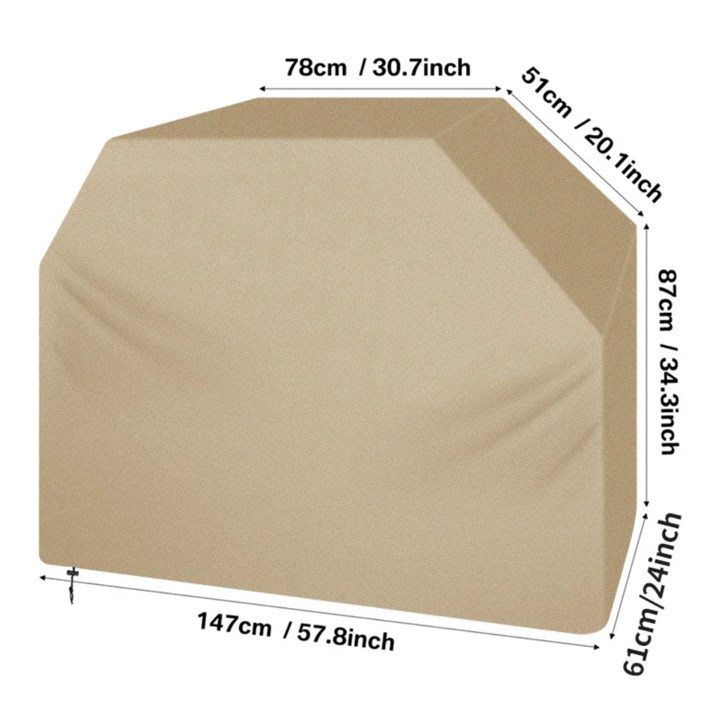 BBQ Grill Barbeque Cover Anti-Dust Waterproof Windproof Weber Charbroil Cover Outdoor Anti-UV Protective Large Barbecue Cover