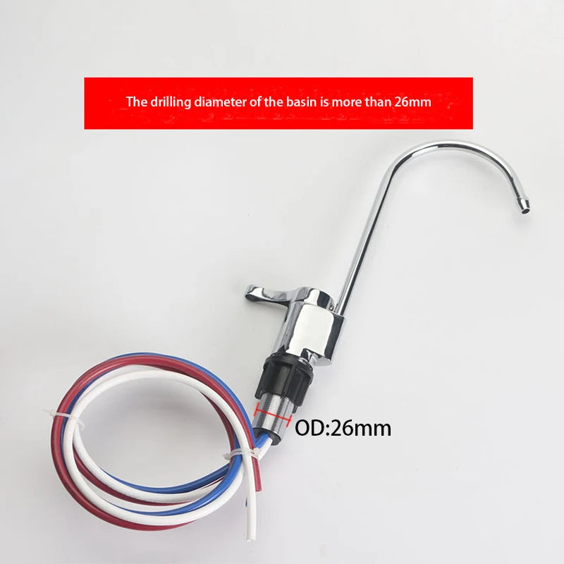 Three Tube Non Pressure 1/4"Gooseneck Faucet Kitchen Accessories Amway Water Purifier Faucet Diverter Water Purification Protect