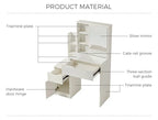Modern Glass Wooden Bedroom Dresser White With Mirror Dressing Makeup Vanity Table Furniture