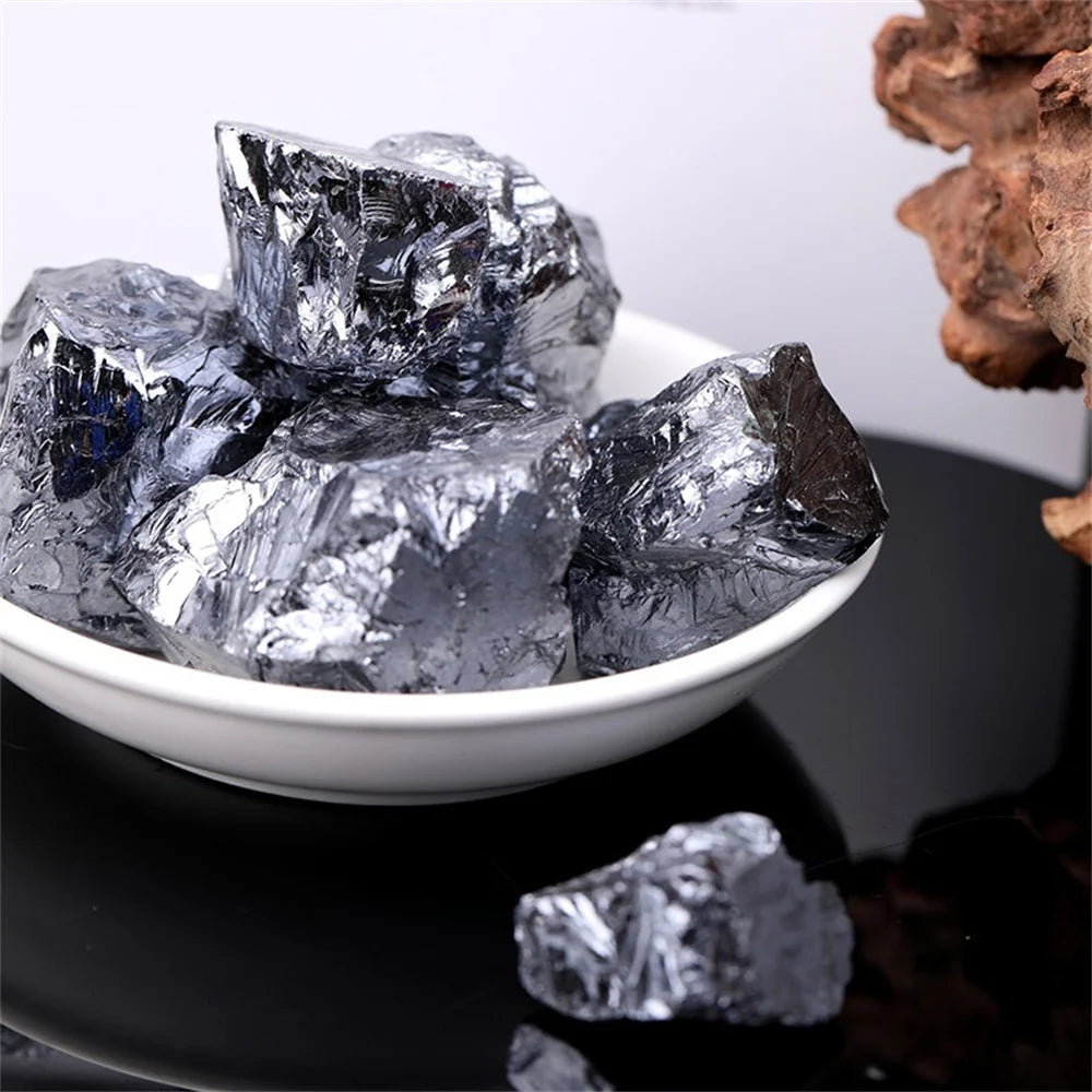 Natural Rough Raw Terahertz Stone Energy Stones Crystal Metallic Luster Mineral Specimen Garden Aquarium Healing Reiki Energy