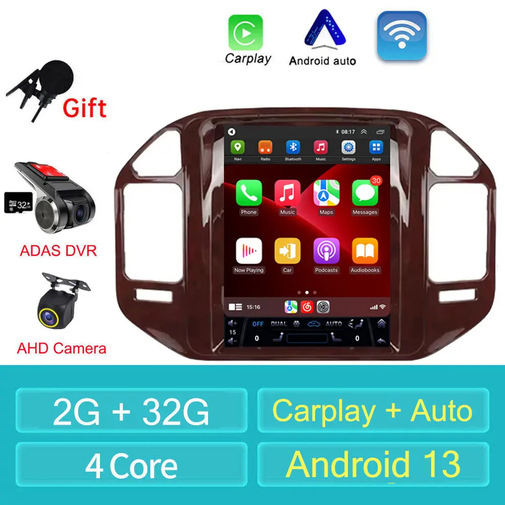 For Mitsubishi Pajero V60 V68 V73 1999-2006 Tesla style Screen Android 13 Carplay Car Radio Multimedia Player Navigation Auto