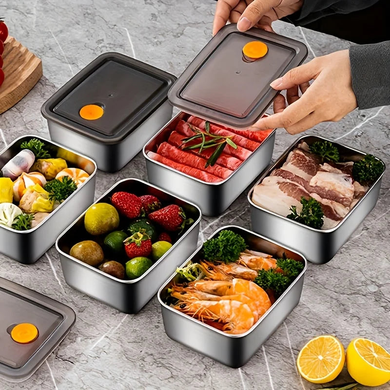 4Pcs Stainless Steel Storage Containers, Kitchen Tools & Accessories, BPA-Free Kitchen Items Leakproof Stackable