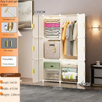 New Simple Wardrobe Clothes Assembly Plastic Collapsible Sturdy Dustproof Cabinets Dressers Cube Storage Locke Closet Furniture