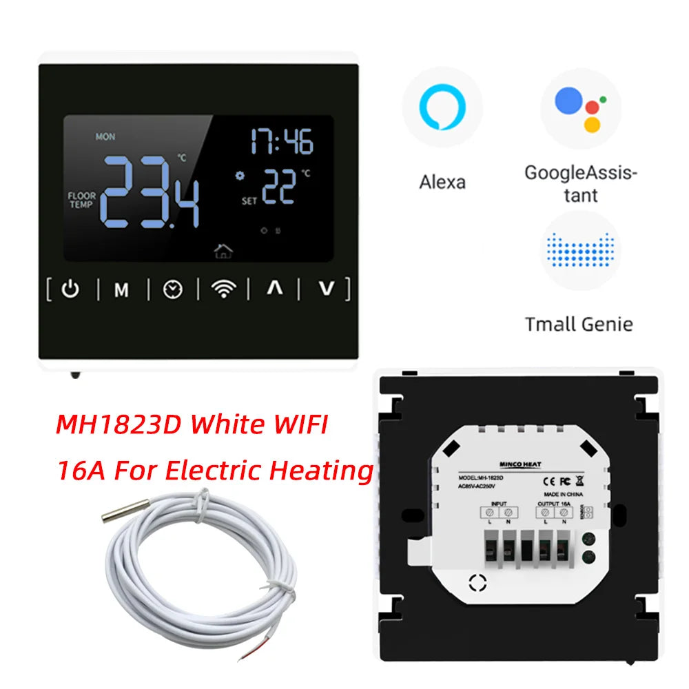 110V 120V 230V All Touch Screen Temperature Controller Thermoregulator Black Back Light Electric Heating Room Thermostat