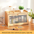 Wooden Desktop Storage Cabinet Cup Organizer Cosmetic Storage Ra Der Batoom Vani elf Wood Material Home Organization