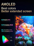 14'' 4K OLED Portable Monitor 16:10 3840*2400p 500Nits USB-C HDMI-Compatible External Gaming Monitor for PS5 Switch Laptop MacOS
