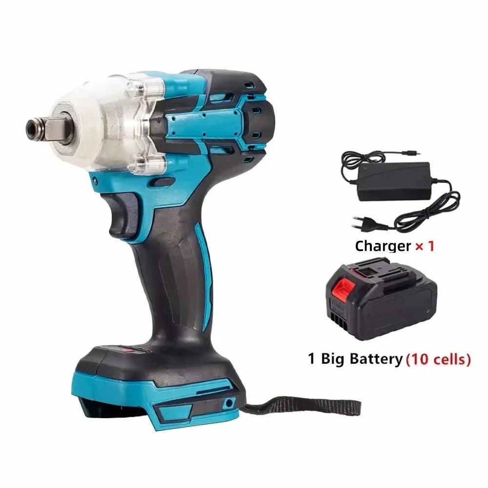 European standard Cordless electric impact wrench Electric tool brushless electric wrench hand drill 21V battery