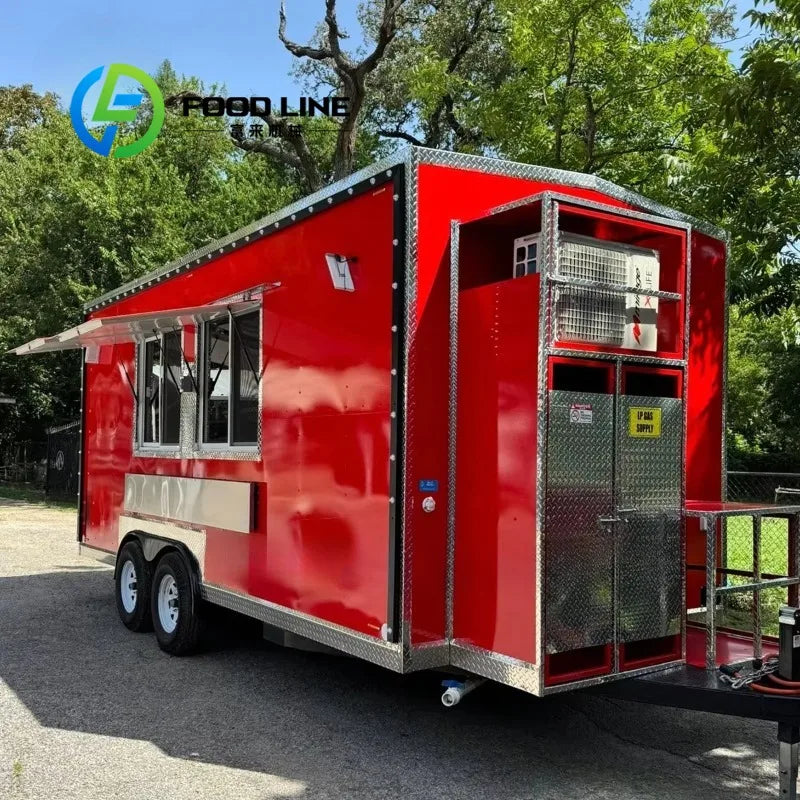 Modern Mobile Kitchens Food Trailer Truck Concession Catering Caravan with Snack and Chip Applications