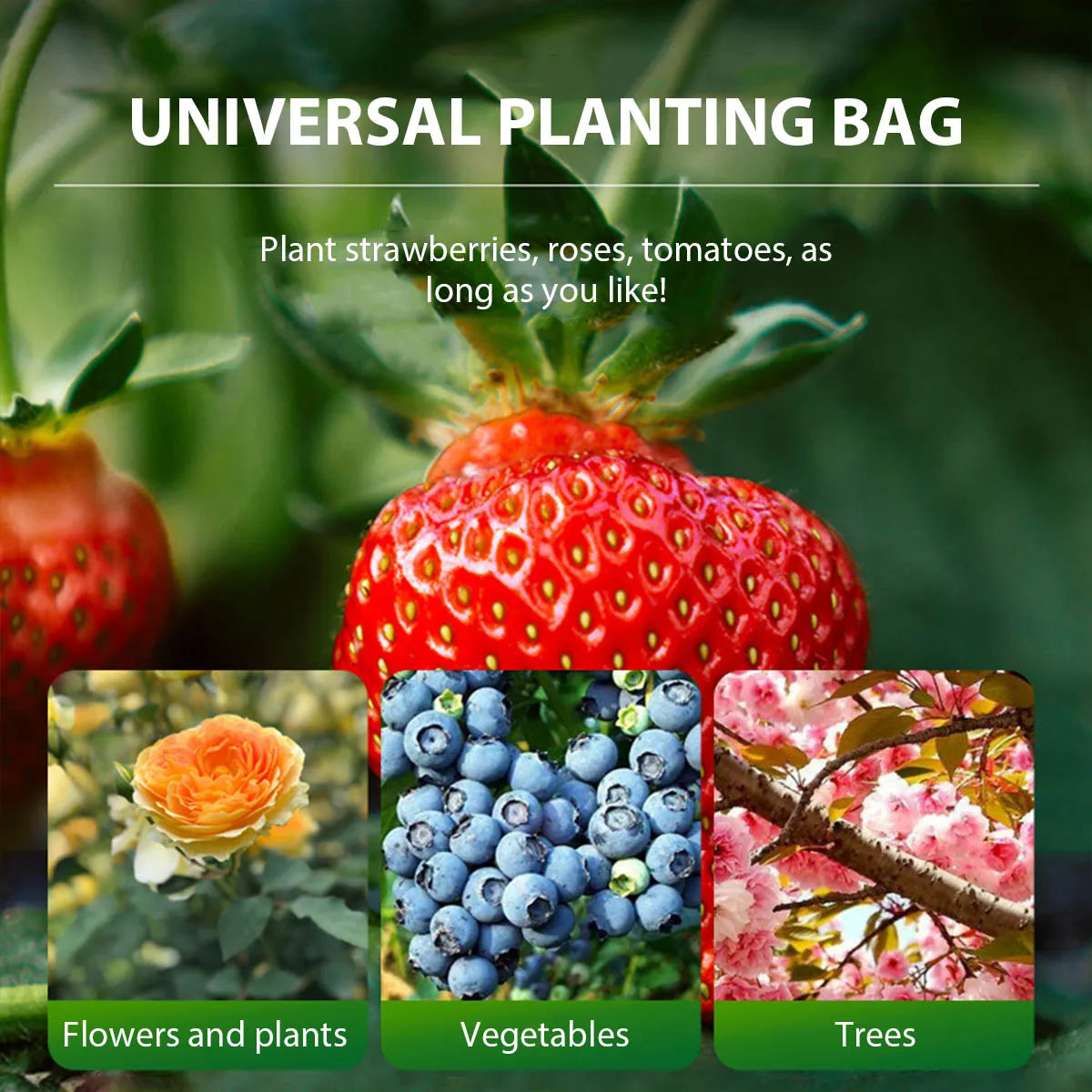 5PCS Felt Grow Bags 5-15 Gallon Potato Fabric Planting Bags Vegetable Strawberry Seedling Bags Breathable Flower Planting Bags