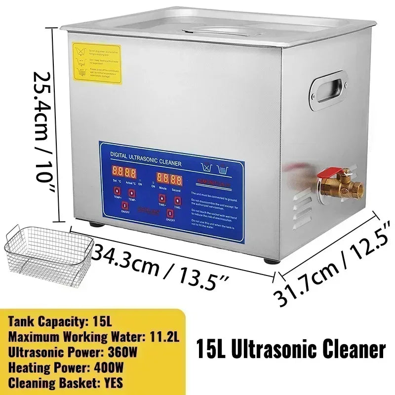 VEVOR 2L 3L 6L 10L 15L 22L 30L Ultrasonic Cleaner Lave-Dishes Portable Washing Machine Diswasher Ultrasound Home Appliances