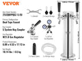 VEVOR Kegerator Tower Kit Single Tap Beer Conversion Kit Stainless Steel Keg Beer Tower Dispenser Dual Gauge W21.8 Regulator