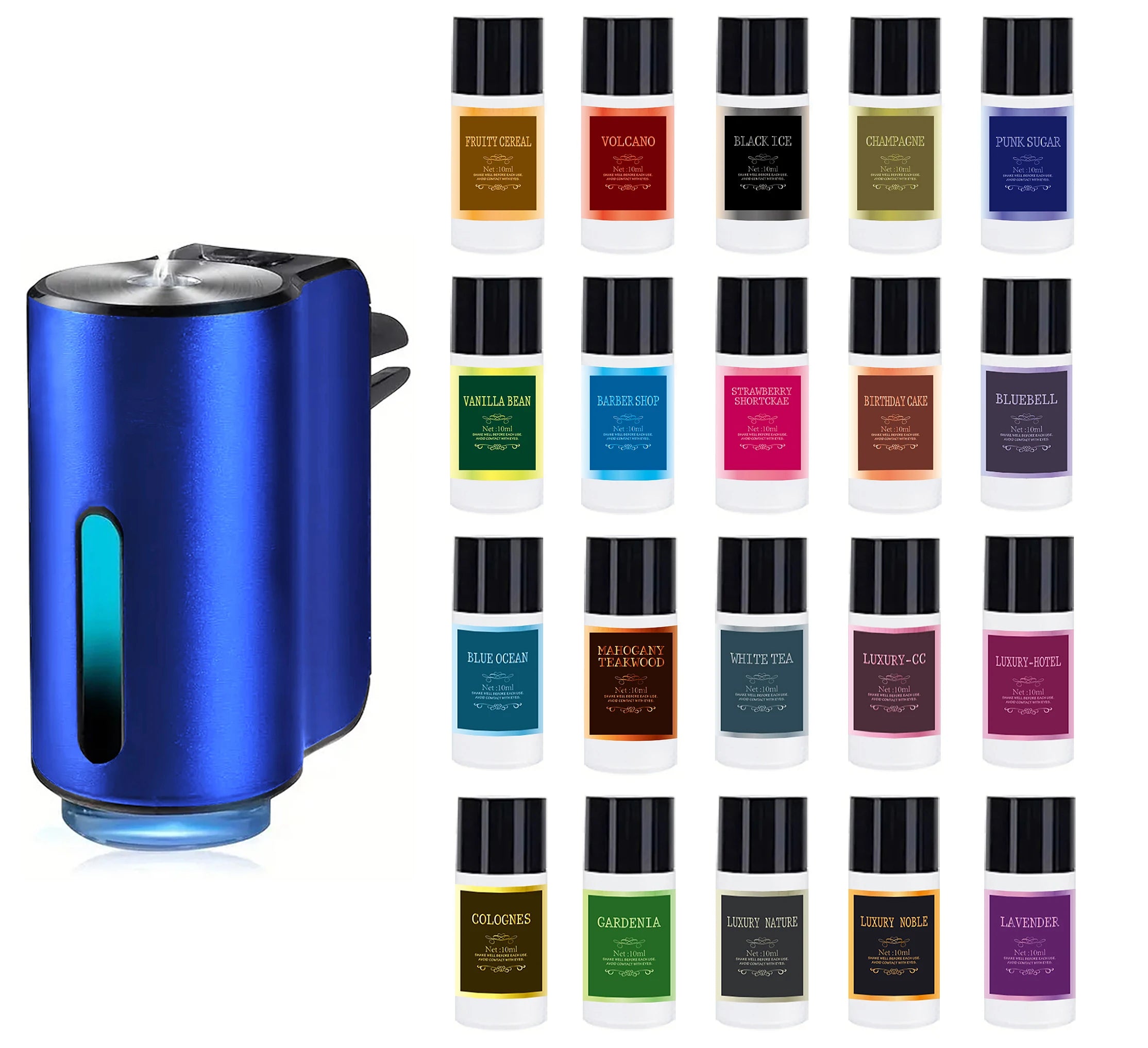 Car air freshener, three strengths adjustable, car aromatherapy machine, portable freshener perfume fragrance