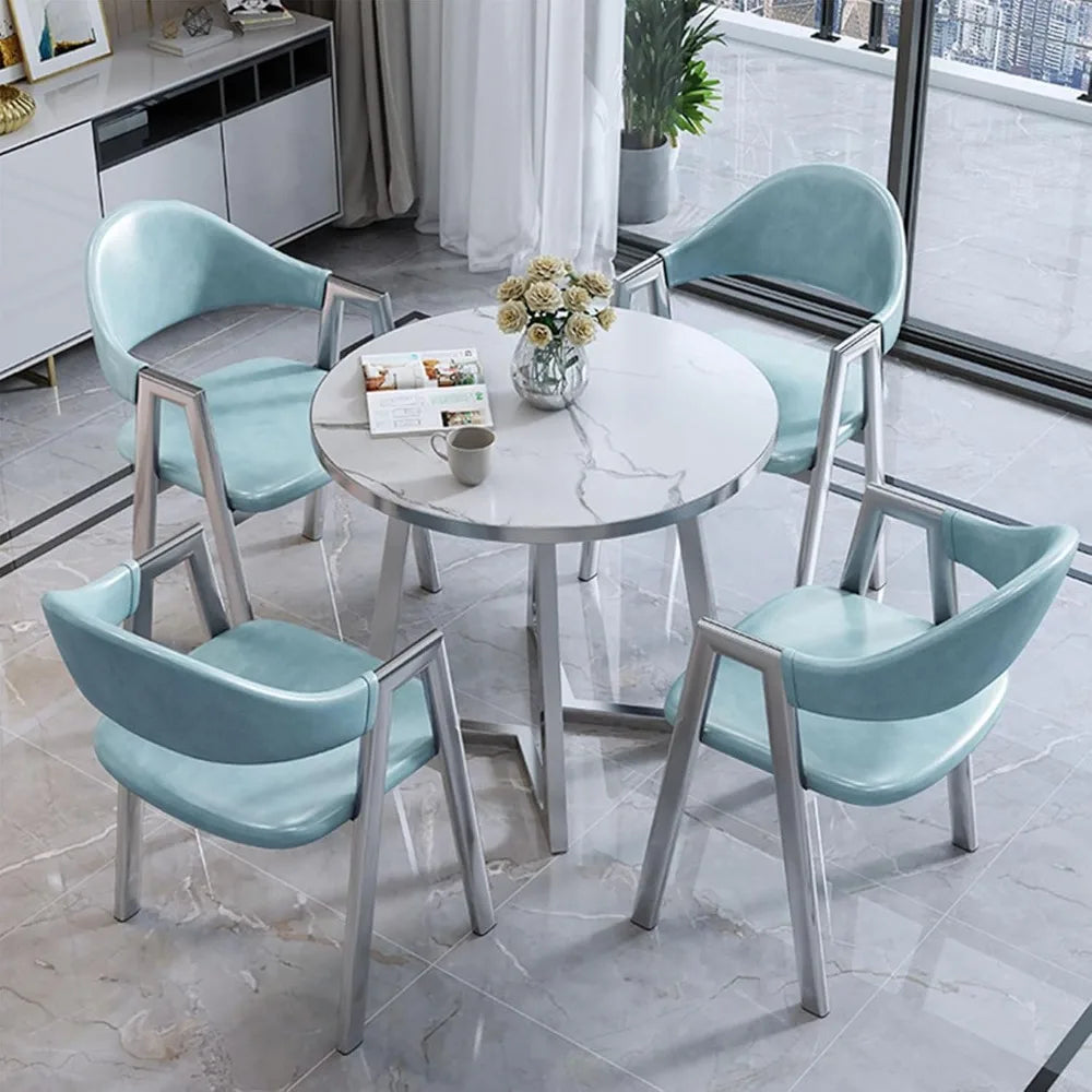 Modern Round Dining Table Set with 4 Chairs