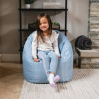 Kids Bean Bag Chair, 1.5 Feet, Durable Polyester Nylon Blend, Blue Fog