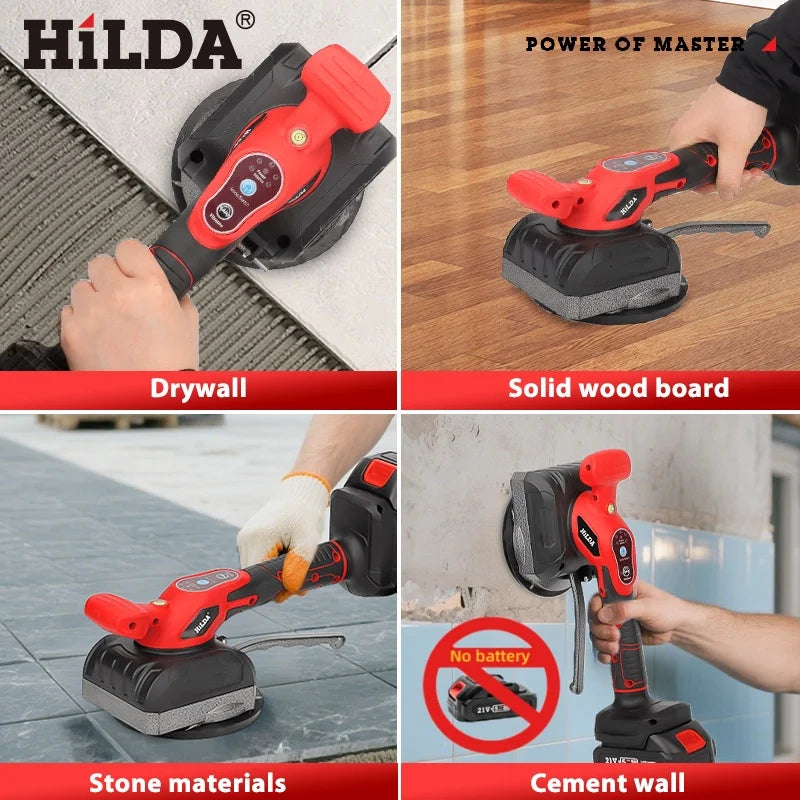 HILDA Tile Tiling Machine Laying Vibrating 5-Speed Adjustable High Loading Tile Vibration Leveling Fit Makita 21V Battery