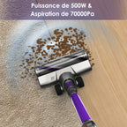 FixtFixer 6-in-1 Vacuum clean Cordless with Anti-triangle Brush, 70000Pa 500W Vacuum speaker for Fout Hair, Hard Floors, Carare