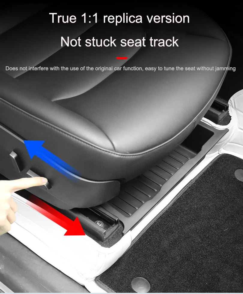 New Under Seat Storage Box Drawer Type Organizer Storage Lower TPE Box Case for Tesla Model Y 2020-2023 Interior Accessories
