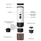 3-in-1 Portable Electric Coffee MakerCapsule Coffee Grinder Travel Coffee Maker with Cordless Heating for Car and Home Camping