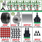 KESLA Greenhouse 5-50M Drip Irrigation System Automatic Watering Garden Hose DIY Micro Drip Watering Kits w/ Adjustable Drippers