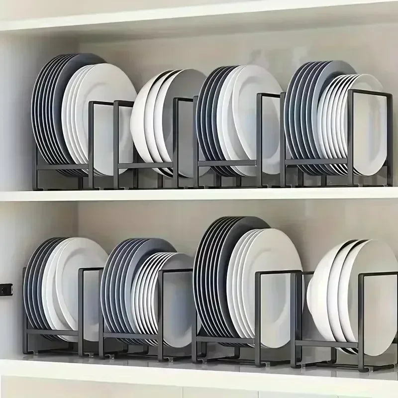 Kitchen Cabinet Plate Storage Countertop Dish Rack Drawer Dinner Plate Partition Drain Rack Layered Storage Rack Accessories