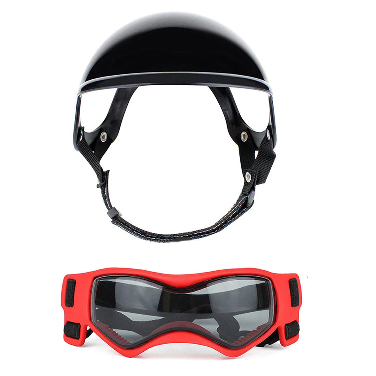 Protective Dog Helmet & Goggles Set for Biking & Outdoor Safety