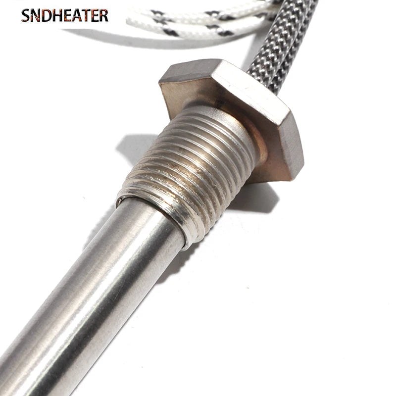 SNDHEATER 12V 24V 36V M16 Thread Cartridge Heating Element with Nut 12x100MM 50W/100W/200W Low Voltage Heater Rod for Water Tank