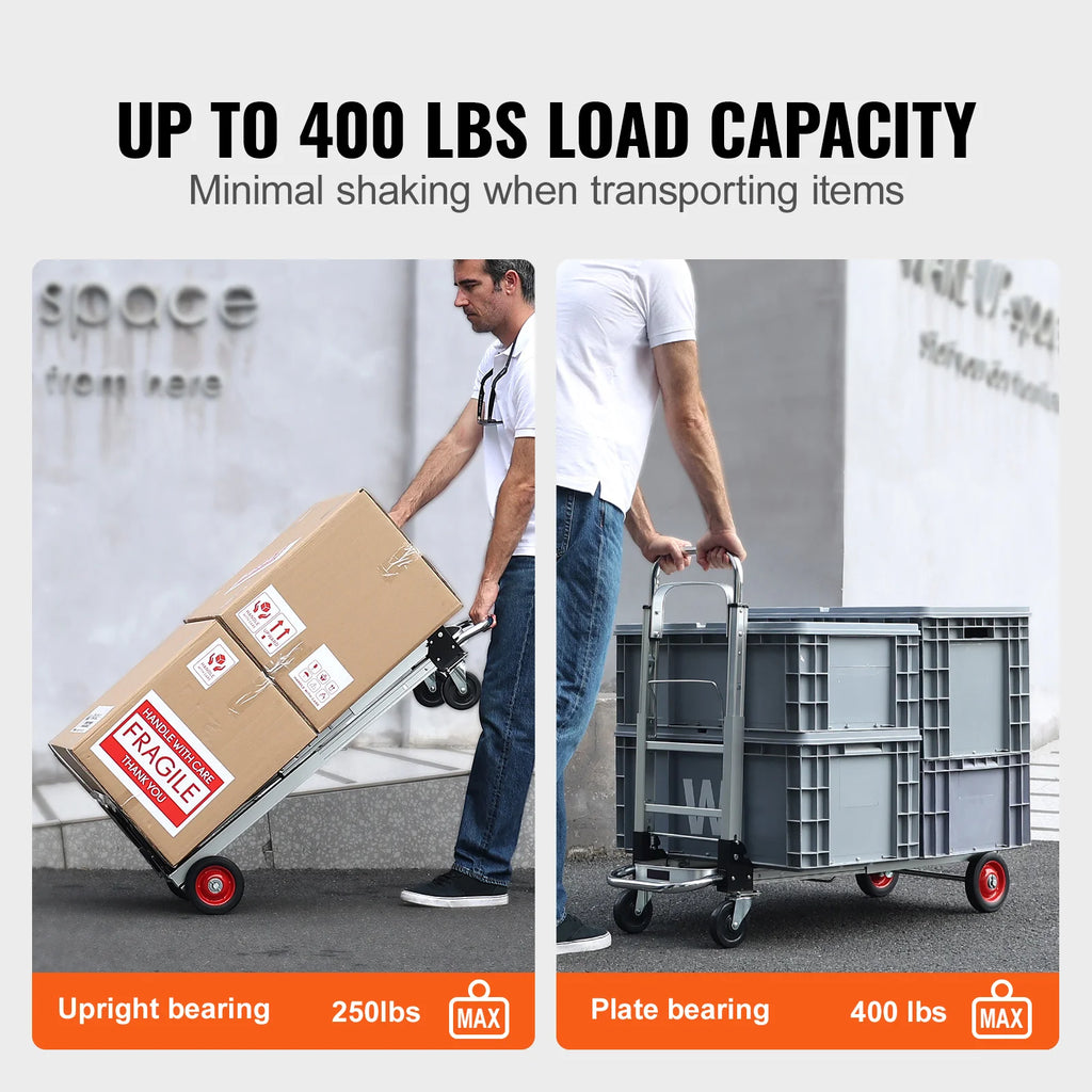 Folding Hand Truck 400 lbs Capacity Lightweight Dolly with Wheels for Moving