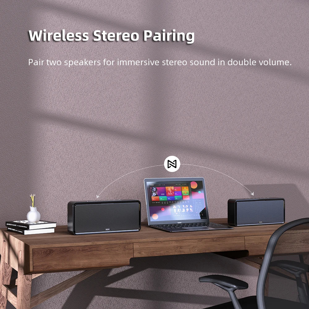DOSS Home Bluetooth Speaker Powerful 32W Stereo Sound Bold Bass Subwoofer Music Sound Box TWS Wireless Pairing Portable Speakers