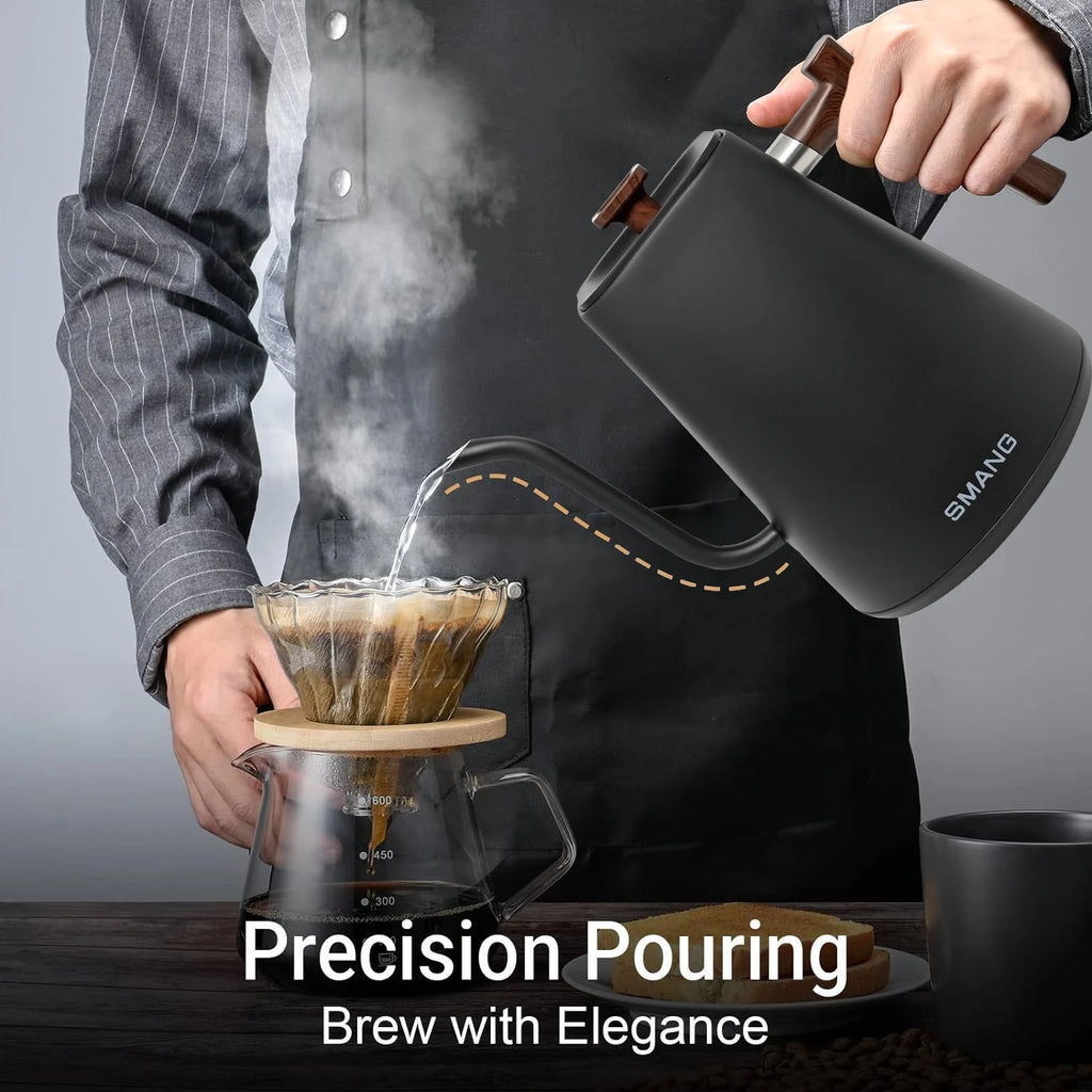 Gooseneck Electric Kettle 1L 1200W Intelligent temperature controlled hand brewed coffee pot Rapid Heating Kettle 110v/220v