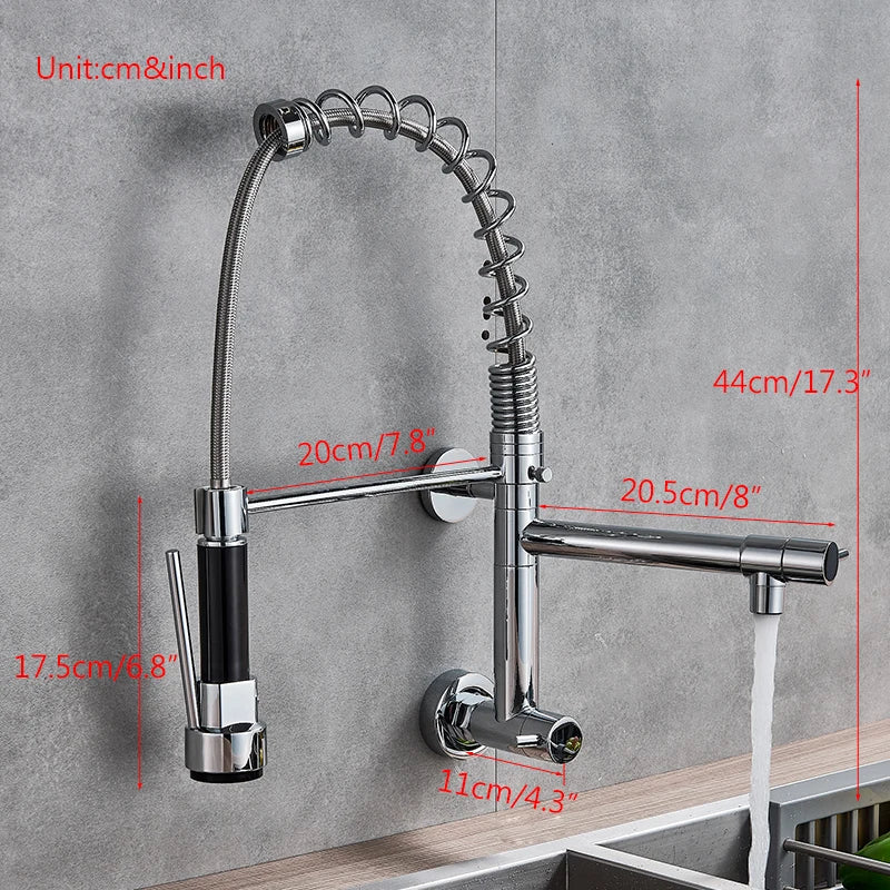 Only Cold Water  In-Wall Spring Kitchen Faucet Hand-Held Nozzle Kitchen Faucet Balcony Basin 360 Degree Rotating Kitchen Tap