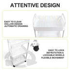 Bathroom Cart with Wheels Kitchen Small Storage 3-4 Tier Rack Rolling Trolleys Organizer Shelf for Office, Living Room, Kitchen