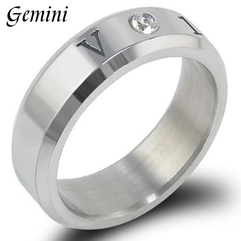 BTS ARMY Kpop Rhinestone Titanium Steel Ring - 18mm