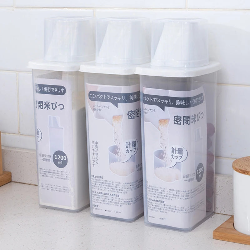 Kitchen Food Container Sealed Crisper Grains Tank Storage Kitchen Sorting Rice Storage Box Container Bottles And Jars