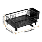 Dish Drying Rack Space-Saving Dish Rack Large Capacity Dish Rack With Removable Drainboard Cutlery Cup Holders And For Sink