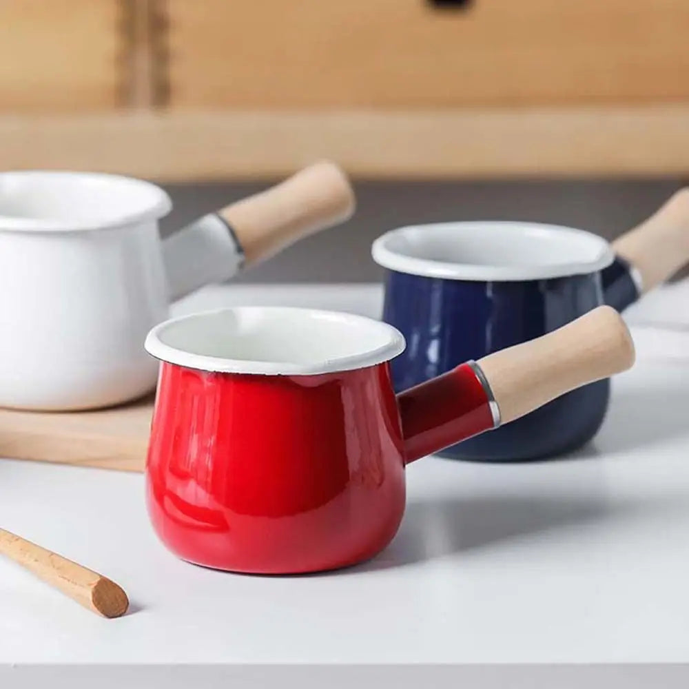 Mini Wooden Handle Kitchen Accessories For Gas Stove Induction Cooker Breakfast Baby Cookware Milk Pot Cooking Pot Soup Pot