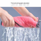 Kitchen Towel Rag Microfiber Dish Cloth Non-Stick Oil Thickened Table Cleaning Cloth Absorbent Scouring Pad Home Random Color