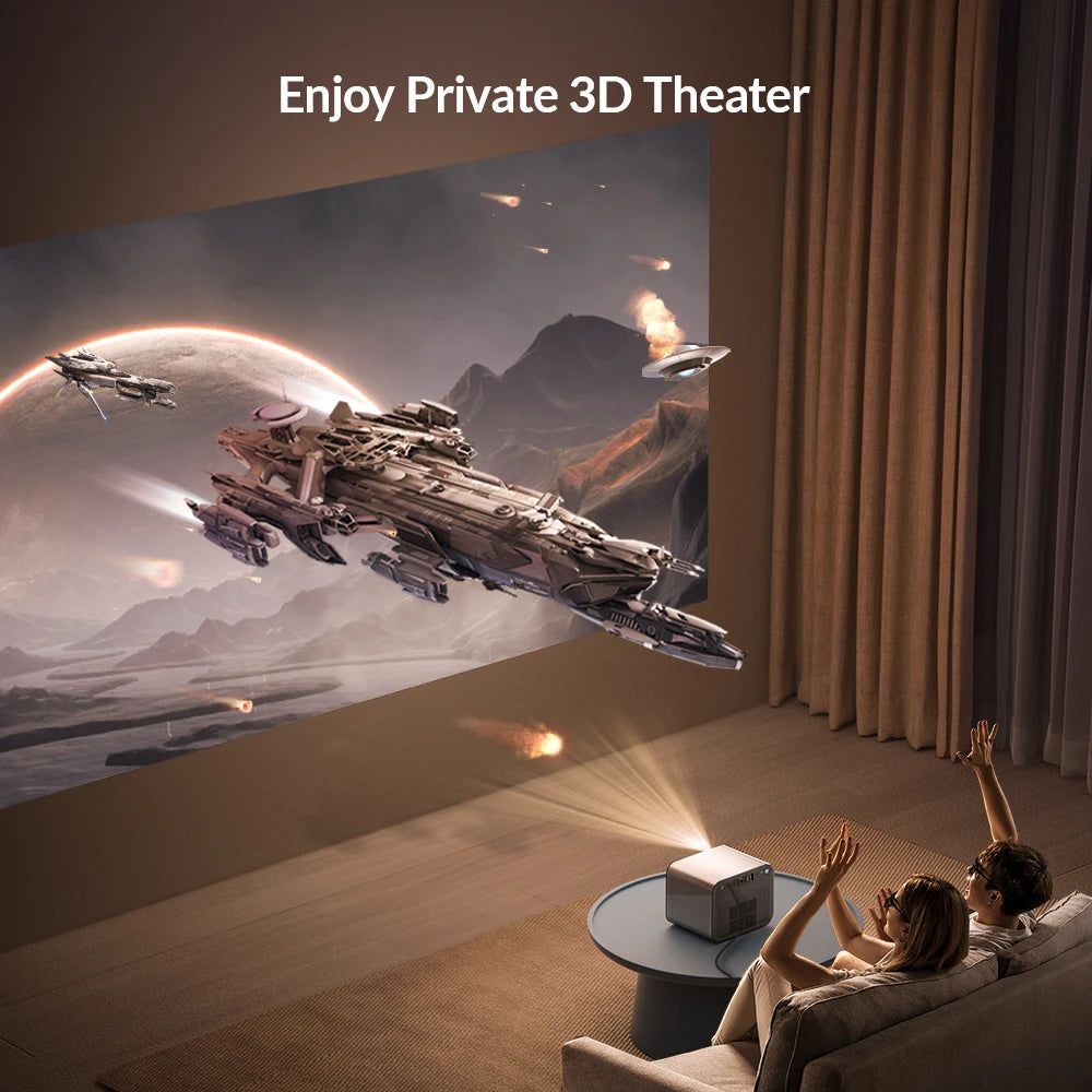 BYINTEK R90 Max 4K Projector Full HD 1080P 2200 Anis Lumens Android 11.0 WiFi 6 Auto Focus Video Home Movie Theater Projectors