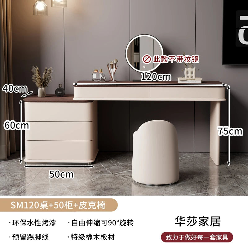 Makeup Mirror Wooden Dresser Set Bedroom Brown Natural Modern Vanity Dressers Nordic Storage Drawer Coiffeuse House Accessories