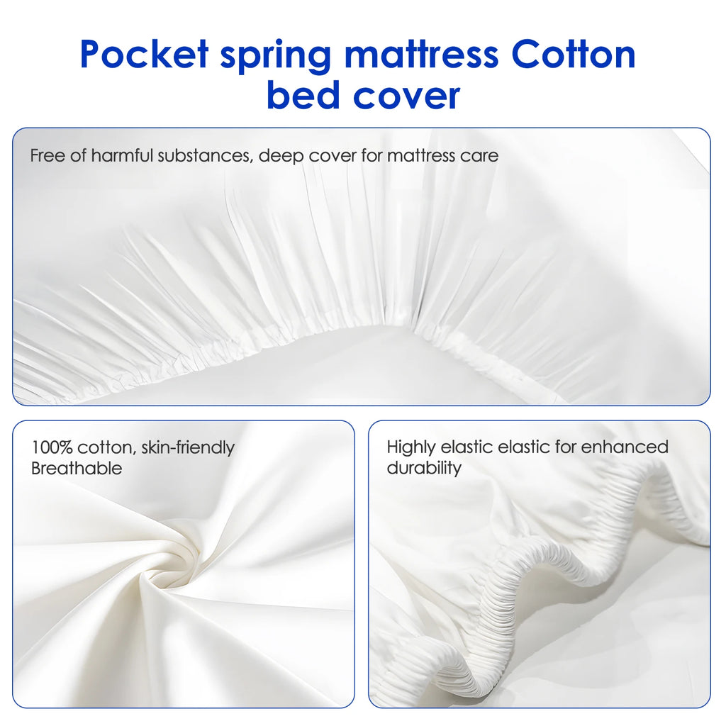 AUTHMIC Mattress 22cm Thickness 7-Zone Support Medium Firm Breathable Bed Pocket Mattress for Back Pain Relief Comfortable Sleep