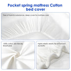 AUTHMIC Mattress 22cm Thickness 7-Zone Support Medium Firm Breathable Bed Pocket Mattress for Back Pain Relief Comfortable Sleep