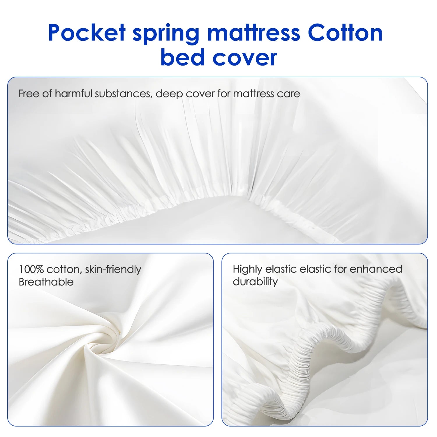 AUTHMIC Mattress 22cm Thickness 7-Zone Support Medium Firm Breathable Bed Pocket Mattress for Back Pain Relief Comfortable Sleep