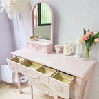 Girls Wood Modern Vanity Table Storage Mirror Drawers Luxury Bedroom Dressers Space Saving Penteadeira Quarto Furniture Home